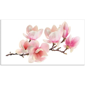 Küchenrückwand ARTLAND Magnolie Spritzschutzwände Gr. B/H: 120 cmx65 cm, pink Küchendekoration Alu Spritzschutz mit Klebeband, einfache Montage