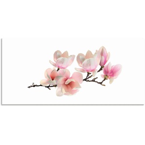 Küchenrückwand ARTLAND Magnolie Spritzschutzwände Gr. B/H: 130 cmx60 cm, pink Küchendekoration Alu Spritzschutz mit Klebeband, einfache Montage