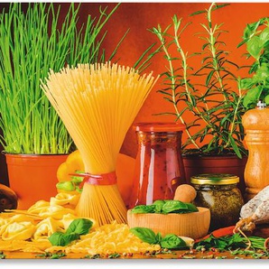 Küchenrückwand ARTLAND Mediterranes und italienisches Essen Spritzschutzwände Gr. B/H: 150 cmx60 cm, bunt Küchendekoration Spritzschutzwände Alu Spritzschutz mit Klebeband, einfache Montage
