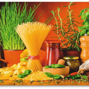 Küchenrückwand ARTLAND Mediterranes und italienisches Essen Spritzschutzwände Gr. B/H: 160 cmx65 cm, bunt Küchendekoration Spritzschutzwände Alu Spritzschutz mit Klebeband, einfache Montage