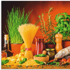 Küchenrückwand ARTLAND Mediterranes und italienisches Essen Spritzschutzwände Gr. B/H: 80 cm x 65 cm, bunt Küchendekoration