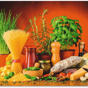 Küchenrückwand ARTLAND Mediterranes und italienisches Essen Spritzschutzwände Gr. B/H: 90 cm x 50 cm, bunt Küchendekoration
