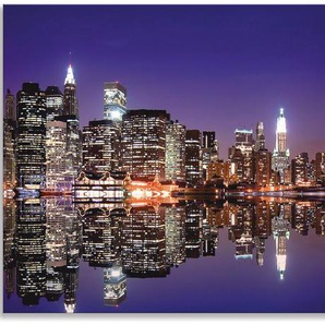 Küchenrückwand ARTLAND New York Skyline Spritzschutzwände Gr. B/H: 150 cmx60 cm, lila Küchendekoration Spritzschutzwände Alu Spritzschutz mit Klebeband, einfache Montage