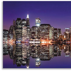 Küchenrückwand ARTLAND New York Skyline Spritzschutzwände Gr. B/H: 160 cmx60 cm, lila Küchendekoration Spritzschutzwände Alu Spritzschutz mit Klebeband, einfache Montage