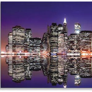 Küchenrückwand ARTLAND New York Skyline Spritzschutzwände Gr. B/H: 170 cmx55 cm, lila Küchendekoration Spritzschutzwände Alu Spritzschutz mit Klebeband, einfache Montage