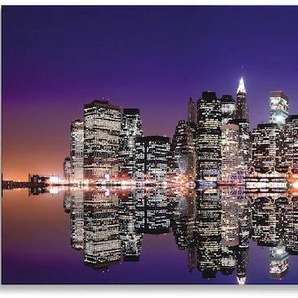 Küchenrückwand ARTLAND New York Skyline Spritzschutzwände Gr. B/H: 180 cm x 55 cm, lila Küchendekoration Alu Spritzschutz mit Klebeband, einfache Montage