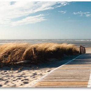 Küchenrückwand ARTLAND Nordseestrand auf Langeoog - Steg Spritzschutzwände Gr. B/H: 150 cmx55 cm, beige (naturfarben) Küchendekoration Spritzschutzwände Alu Spritzschutz mit Klebeband, einfache Montage