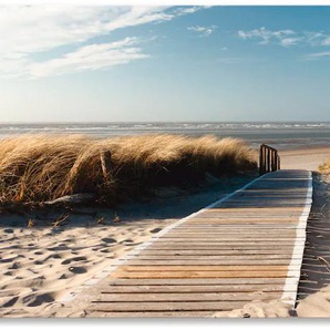 Küchenrückwand ARTLAND Nordseestrand auf Langeoog - Steg Spritzschutzwände Gr. B/H: 150 cmx60 cm, beige (naturfarben) Küchendekoration Spritzschutzwände Alu Spritzschutz mit Klebeband, einfache Montage