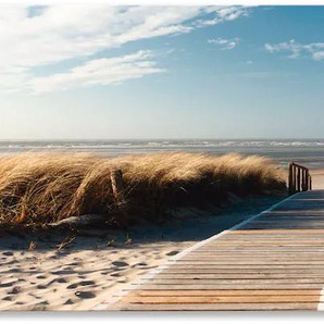 Küchenrückwand ARTLAND Nordseestrand auf Langeoog - Steg Spritzschutzwände Gr. B/H: 160 cmx55 cm, beige (naturfarben) Küchendekoration Spritzschutzwände Alu Spritzschutz mit Klebeband, einfache Montage