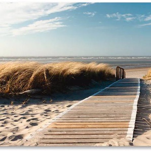 Küchenrückwand ARTLAND Nordseestrand auf Langeoog - Steg Spritzschutzwände Gr. B/H: 160 cmx65 cm, beige (naturfarben) Küchendekoration Spritzschutzwände Alu Spritzschutz mit Klebeband, einfache Montage