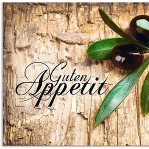 Küchenrückwand ARTLAND Oliven Guten Appetit Spritzschutzwände Gr. B/H: 100 cm x 60 cm, braun Küchendekoration