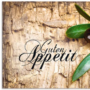 Küchenrückwand ARTLAND Oliven Guten Appetit Spritzschutzwände Gr. B/H: 120 cm x 55 cm, braun Küchendekoration