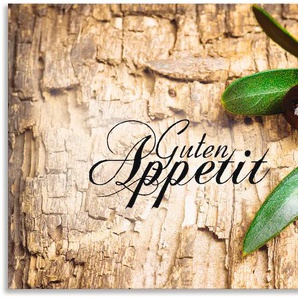 Küchenrückwand ARTLAND Oliven Guten Appetit Spritzschutzwände Gr. B/H: 130 cm x 60 cm, braun Küchendekoration