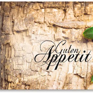 Küchenrückwand ARTLAND Oliven Guten Appetit Spritzschutzwände Gr. B/H: 160 cm x 55 cm, braun Küchendekoration