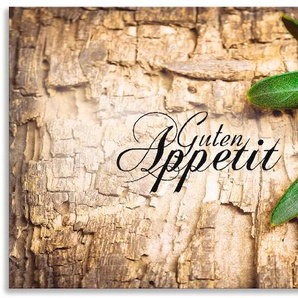 Küchenrückwand ARTLAND Oliven Guten Appetit Spritzschutzwände Gr. B/H: 160 cmx65 cm, braun Küchendekoration Spritzschutzwände Alu Spritzschutz mit Klebeband, einfache Montage