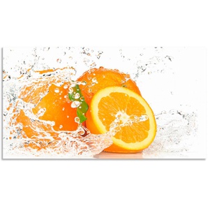 Küchenrückwand ARTLAND Orange mit Spritzwasser Spritzschutzwände Gr. B/H: 110 cmx60 cm, orange Küchendekoration Spritzschutzwände Alu Spritzschutz mit Klebeband, einfache Montage