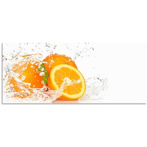 Küchenrückwand ARTLAND Orange mit Spritzwasser Spritzschutzwände Gr. B/H: 120 cm x 50 cm, orange Küchendekoration Alu Spritzschutz mit Klebeband, einfache Montage