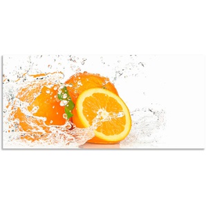 Küchenrückwand ARTLAND Orange mit Spritzwasser Spritzschutzwände Gr. B/H: 120 cmx55 cm, orange Küchendekoration Spritzschutzwände Alu Spritzschutz mit Klebeband, einfache Montage
