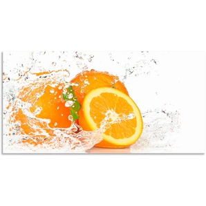 Küchenrückwand ARTLAND Orange mit Spritzwasser Spritzschutzwände Gr. B/H: 120 cmx60 cm, orange Küchendekoration Spritzschutzwände Alu Spritzschutz mit Klebeband, einfache Montage