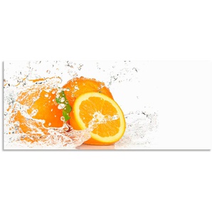 Küchenrückwand ARTLAND Orange mit Spritzwasser Spritzschutzwände Gr. B/H: 130 cm x 55 cm, orange Küchendekoration Alu Spritzschutz mit Klebeband, einfache Montage