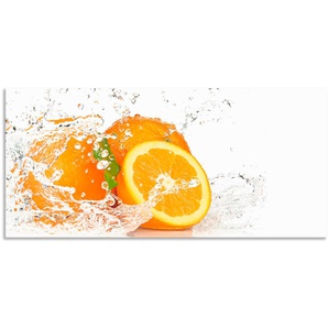 Küchenrückwand ARTLAND Orange mit Spritzwasser Spritzschutzwände Gr. B/H: 130 cm x 60 cm, orange Küchendekoration Alu Spritzschutz mit Klebeband, einfache Montage