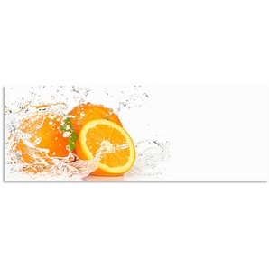 Küchenrückwand ARTLAND Orange mit Spritzwasser Spritzschutzwände Gr. B/H: 140 cm x 50 cm, orange Küchendekoration Alu Spritzschutz mit Klebeband, einfache Montage