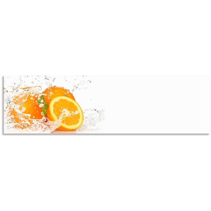 Küchenrückwand ARTLAND Orange mit Spritzwasser Spritzschutzwände Gr. B/H: 180 cm x 50 cm, orange Küchendekoration Alu Spritzschutz mit Klebeband, einfache Montage