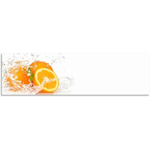 Küchenrückwand ARTLAND Orange mit Spritzwasser Spritzschutzwände Gr. B/H: 180 cmx50 cm, orange Küchendekoration Alu Spritzschutz mit Klebeband, einfache Montage