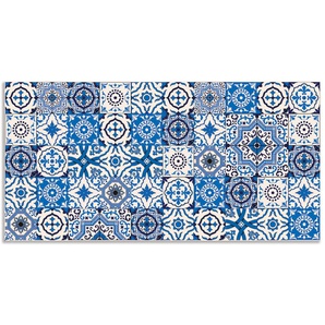 Küchenrückwand ARTLAND Orientalische Fliesen Spritzschutzwände Gr. B/H: 100 cm x 50 cm, blau Küchendekoration Alu Spritzschutz mit Klebeband, einfache Montage
