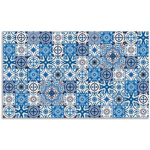 Küchenrückwand ARTLAND Orientalische Fliesen Spritzschutzwände Gr. B/H: 110 cmx65 cm, blau Küchendekoration Spritzschutzwände Alu Spritzschutz mit Klebeband, einfache Montage
