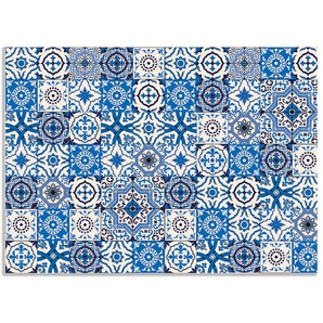 Küchenrückwand ARTLAND Orientalische Fliesen Spritzschutzwände Gr. B/H: 90 cm x 65 cm, blau Küchendekoration Alu Spritzschutz mit Klebeband, einfache Montage