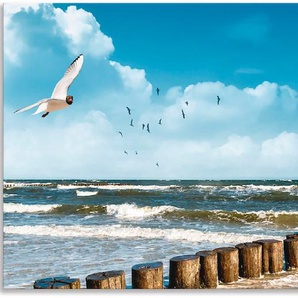 Küchenrückwand ARTLAND Ostsee Spritzschutzwände Gr. B/H: 130 cmx60 cm, blau Küchendekoration Spritzschutzwände Alu Spritzschutz mit Klebeband, einfache Montage