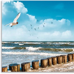 Küchenrückwand ARTLAND Ostsee Spritzschutzwände Gr. B/H: 130 cmx65 cm, blau Küchendekoration Spritzschutzwände Alu Spritzschutz mit Klebeband, einfache Montage