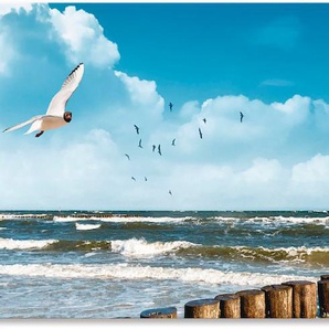 Küchenrückwand ARTLAND Ostsee Spritzschutzwände Gr. B/H: 150 cmx65 cm, blau Küchendekoration Spritzschutzwände Alu Spritzschutz mit Klebeband, einfache Montage