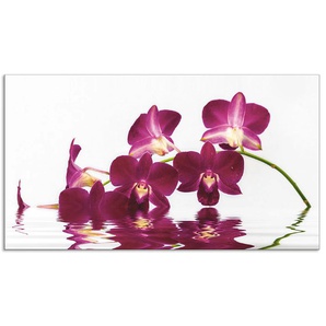 Küchenrückwand ARTLAND Phalaenopsis Orchidee Spritzschutzwände Gr. B/H: 90 cm x 50 cm, lila Küchendekoration