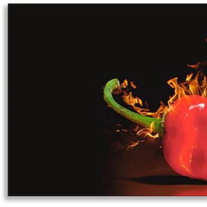Küchenrückwand ARTLAND Roter scharfer Chilipfeffer Spritzschutzwände Gr. B/H: 160 cm x 50 cm, rot Küchendekoration Alu Spritzschutz mit Klebeband, einfache Montage