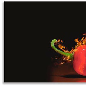 Küchenrückwand ARTLAND Roter scharfer Chilipfeffer Spritzschutzwände Gr. B/H: 170 cmx55 cm, rot Küchendekoration Spritzschutzwände Alu Spritzschutz mit Klebeband, einfache Montage