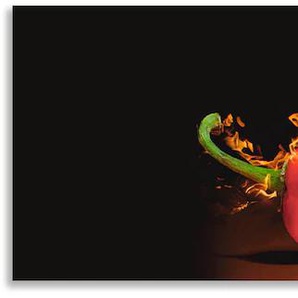 Küchenrückwand ARTLAND Roter scharfer Chilipfeffer Spritzschutzwände Gr. B/H: 180 cm x 50 cm, rot Küchendekoration Alu Spritzschutz mit Klebeband, einfache Montage