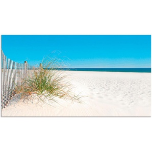 Küchenrückwand ARTLAND Schöne Sanddüne mit Gräsern und Zaun Spritzschutzwände Gr. B/H: 120 cmx65 cm, beige (naturfarben) Küchendekoration Spritzschutzwände Alu Spritzschutz mit Klebeband, einfache Montage