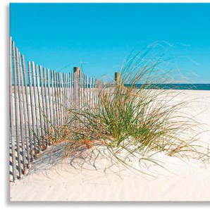 Küchenrückwand ARTLAND Schöne Sanddüne mit Gräsern und Zaun Spritzschutzwände Gr. B/H: 160 cmx55 cm, beige (naturfarben) Küchendekoration Spritzschutzwände Alu Spritzschutz mit Klebeband, einfache Montage