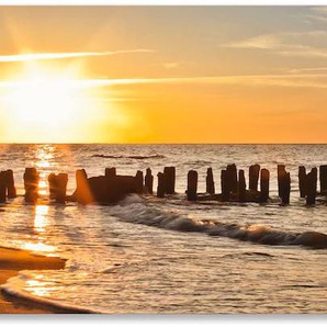 Küchenrückwand ARTLAND Schöner Sonnenuntergang am Strand Spritzschutzwände Gr. B/H: 160 cmx55 cm, orange Küchendekoration Spritzschutzwände Alu Spritzschutz mit Klebeband, einfache Montage