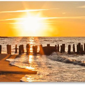 Küchenrückwand ARTLAND Schöner Sonnenuntergang am Strand Spritzschutzwände Gr. B/H: 170 cmx60 cm, orange Küchendekoration Spritzschutzwände Alu Spritzschutz mit Klebeband, einfache Montage