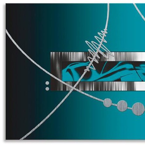Küchenrückwand ARTLAND Silber abstrakt auf petrol Spritzschutzwände Gr. B/H: 150 cmx60 cm, blau Küchendekoration Spritzschutzwände Alu Spritzschutz mit Klebeband, einfache Montage
