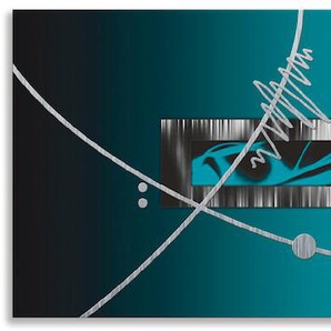 Küchenrückwand ARTLAND Silber abstrakt auf petrol Spritzschutzwände Gr. B/H: 160 cmx50 cm, blau Küchendekoration Spritzschutzwände Alu Spritzschutz mit Klebeband, einfache Montage