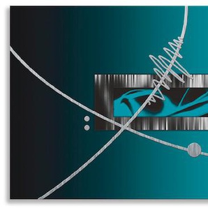 Küchenrückwand ARTLAND Silber abstrakt auf petrol Spritzschutzwände Gr. B/H: 170 cmx55 cm, blau Küchendekoration Spritzschutzwände Alu Spritzschutz mit Klebeband, einfache Montage