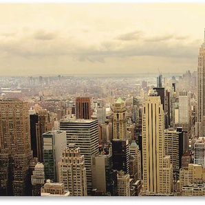 Küchenrückwand ARTLAND Skyline Manhattan - New York Spritzschutzwände Gr. B/H: 130 cmx50 cm, beige (natur) Küchendekoration Spritzschutzwände Alu Spritzschutz mit Klebeband, einfache Montage