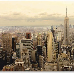 Küchenrückwand ARTLAND Skyline Manhattan - New York Spritzschutzwände Gr. B/H: 130 cmx60 cm, beige (natur) Küchendekoration Spritzschutzwände Alu Spritzschutz mit Klebeband, einfache Montage