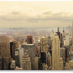 Küchenrückwand ARTLAND Skyline Manhattan - New York Spritzschutzwände Gr. B/H: 150 cmx55 cm, beige (natur) Küchendekoration Spritzschutzwände Alu Spritzschutz mit Klebeband, einfache Montage