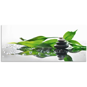 Küchenrückwand ARTLAND Spa mit Steinen und Bambus Spritzschutzwände Gr. B/H: 130 cmx55 cm, grün Küchendekoration Spritzschutzwände Alu Spritzschutz mit Klebeband, einfache Montage