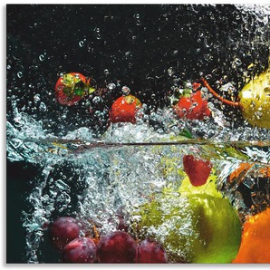Küchenrückwand ARTLAND Spritzendes Obst auf dem Wasser Spritzschutzwände Gr. B/H: 110 cm x 55 cm, bunt Küchendekoration